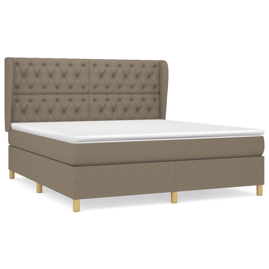 vidaXL Κρεβάτι Boxspring με Στρώμα Taupe 160x200 εκ. Υφασμάτινο