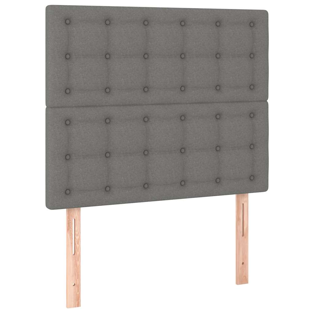 vidaXL Κρεβάτι Boxspring με Στρώμα Σκούρο Γκρι 90x200 εκ. Υφασμάτινο