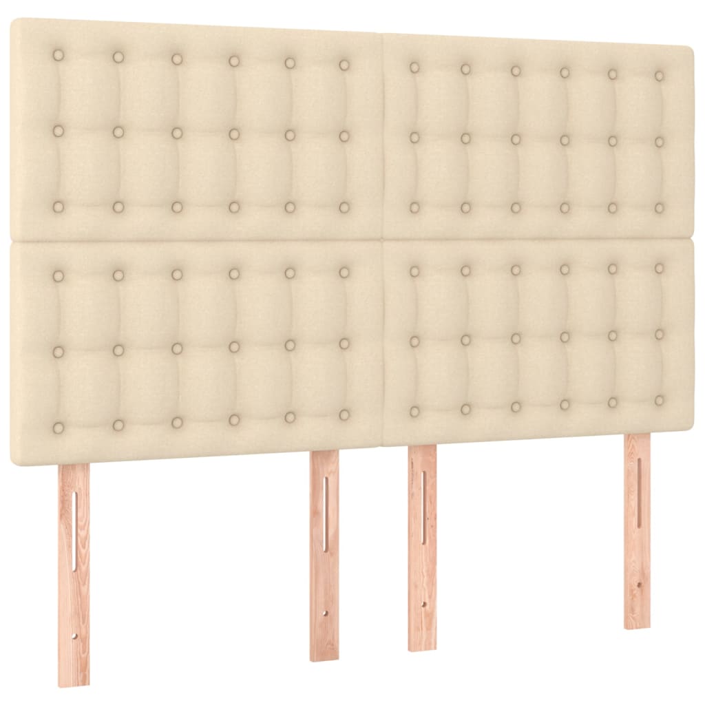 vidaXL Κρεβάτι Boxspring με Στρώμα Κρεμ 140x200 εκ. Υφασμάτινο