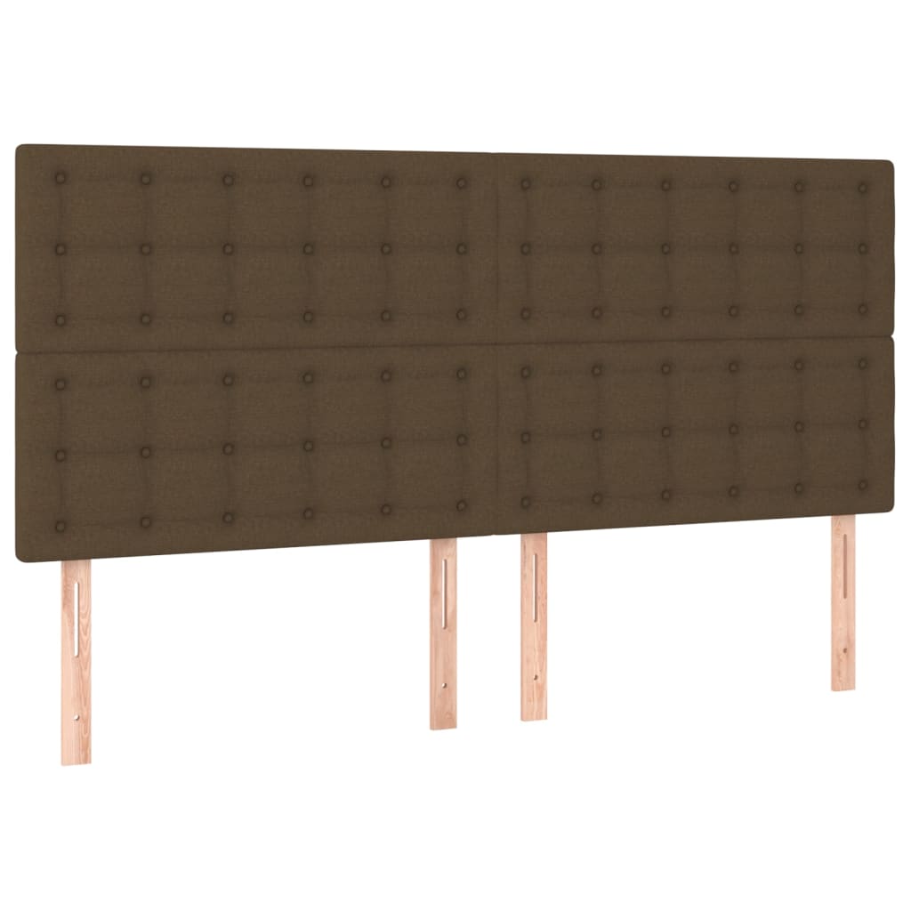 vidaXL Κρεβάτι Boxspring με Στρώμα Σκούρο Καφέ 160x200 εκ Υφασμάτινο