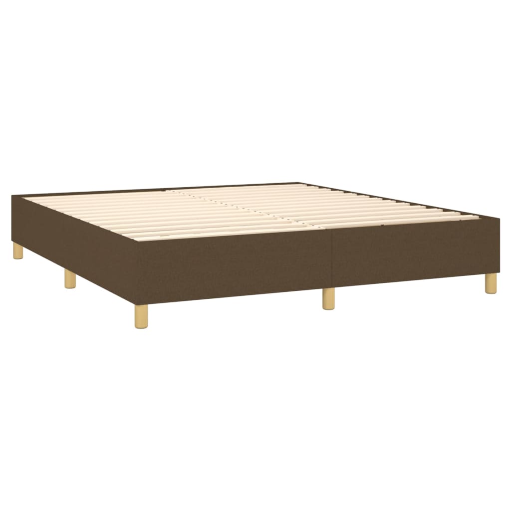 vidaXL Κρεβάτι Boxspring με Στρώμα Σκούρο Καφέ 180x200 εκ Υφασμάτινο
