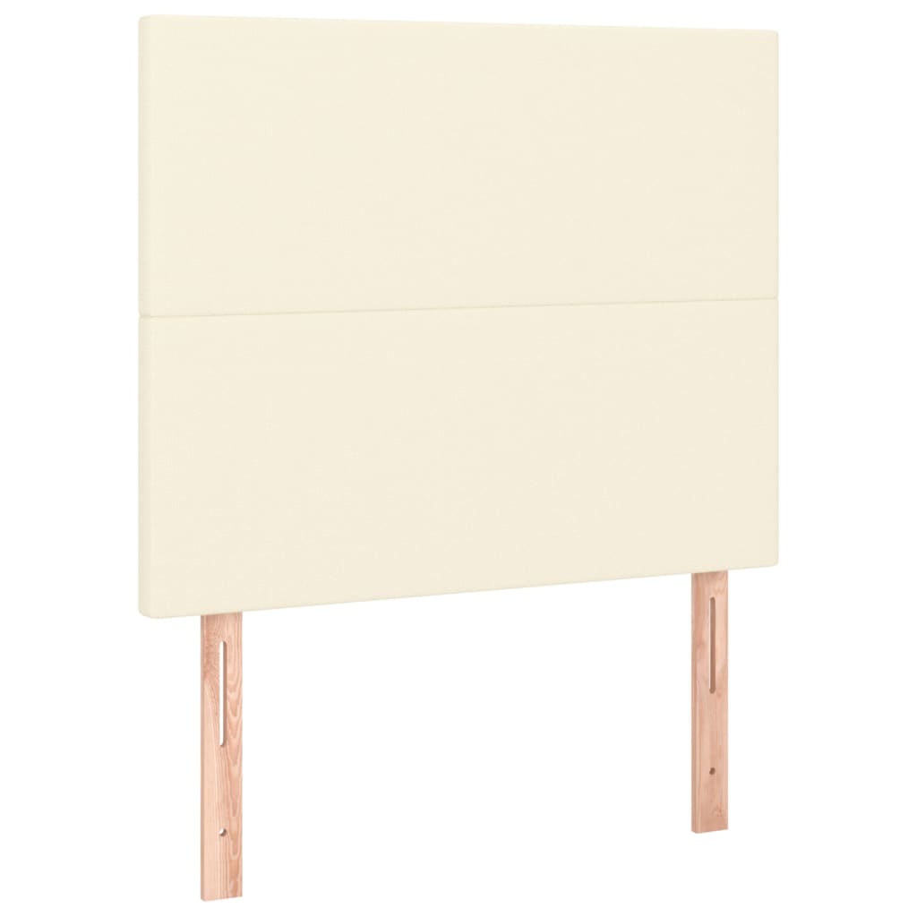vidaXL Κρεβάτι Boxspring με Στρώμα Κρεμ 90x190 εκ. από Συνθετικό Δέρμα