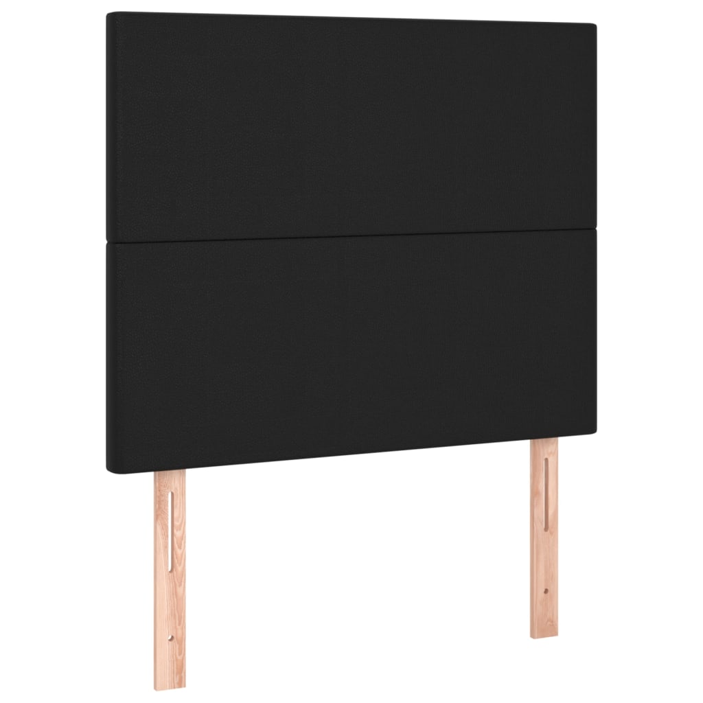 vidaXL Κρεβάτι Boxspring με Στρώμα Μαύρο 100x200εκ.από Συνθετικό Δέρμα