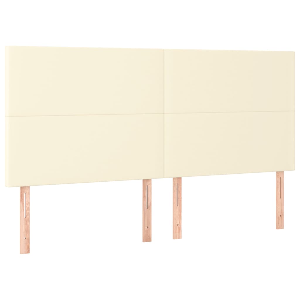 vidaXL Κρεβάτι Boxspring με Στρώμα Κρεμ 180x200 εκ. Συνθετικό Δέρμα