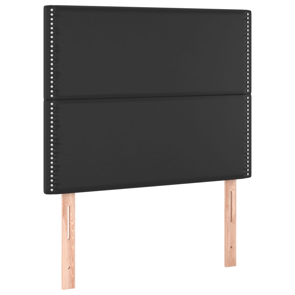 vidaXL Κρεβάτι Boxspring με Στρώμα Μαύρο 100x200εκ.από Συνθετικό Δέρμα