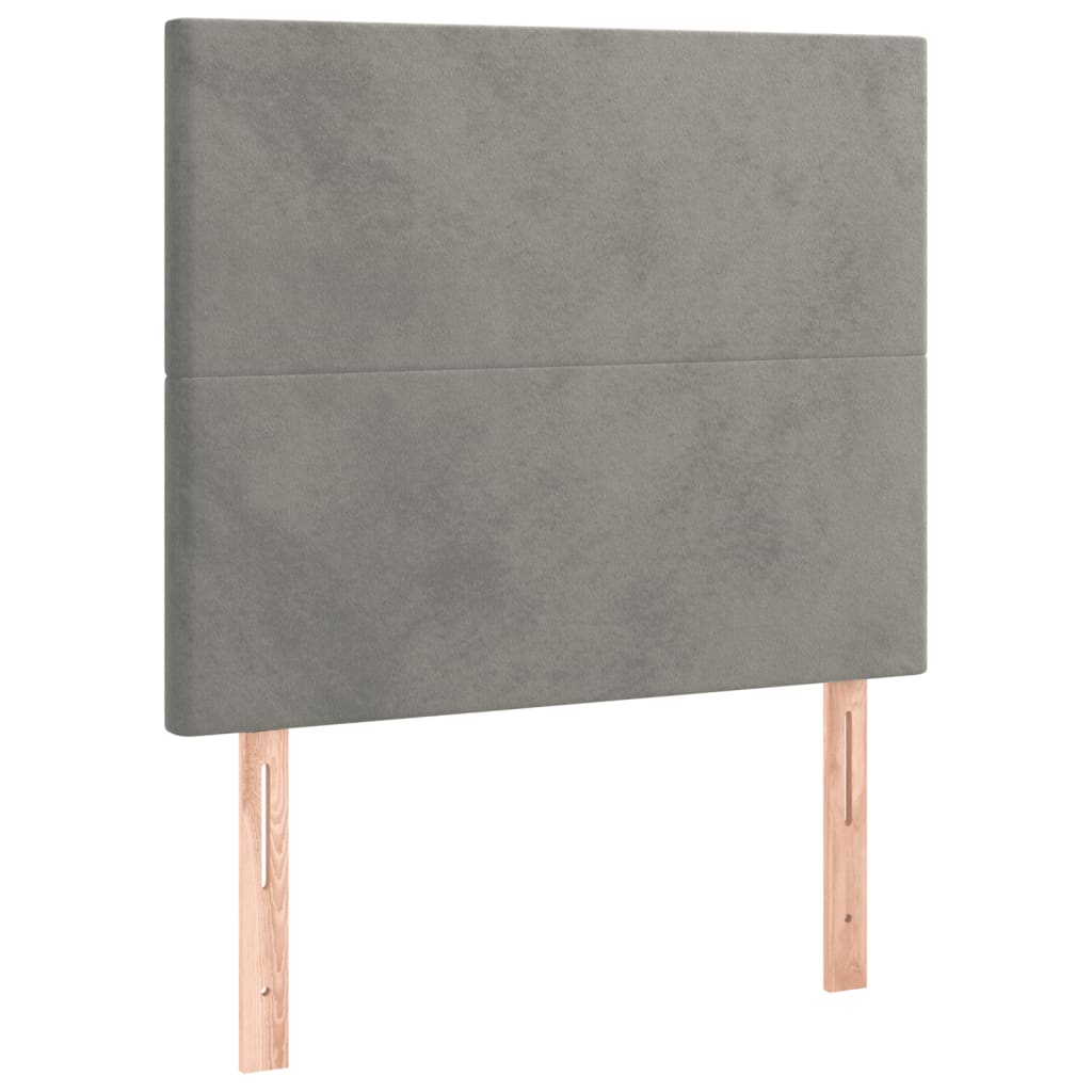 vidaXL Κρεβάτι Boxspring με Στρώμα Ανοιχτό Γκρι 80x200 εκ. Βελούδινο