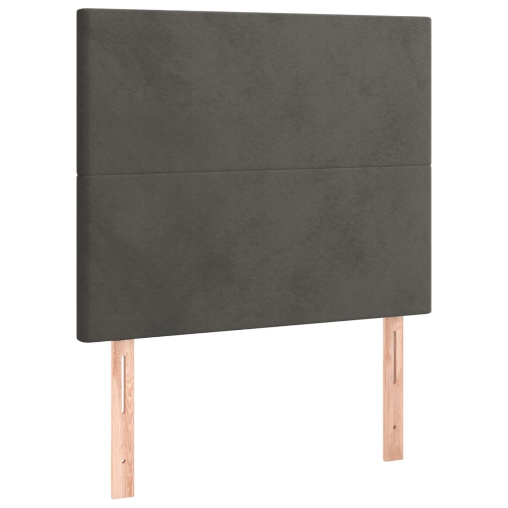 vidaXL Κρεβάτι Boxspring με Στρώμα Σκούρο Γκρι 90x200 εκ. Βελούδινο