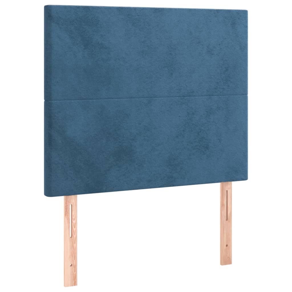 vidaXL Κρεβάτι Boxspring με Στρώμα Σκούρο Μπλε 90x200 εκ. Βελούδινο