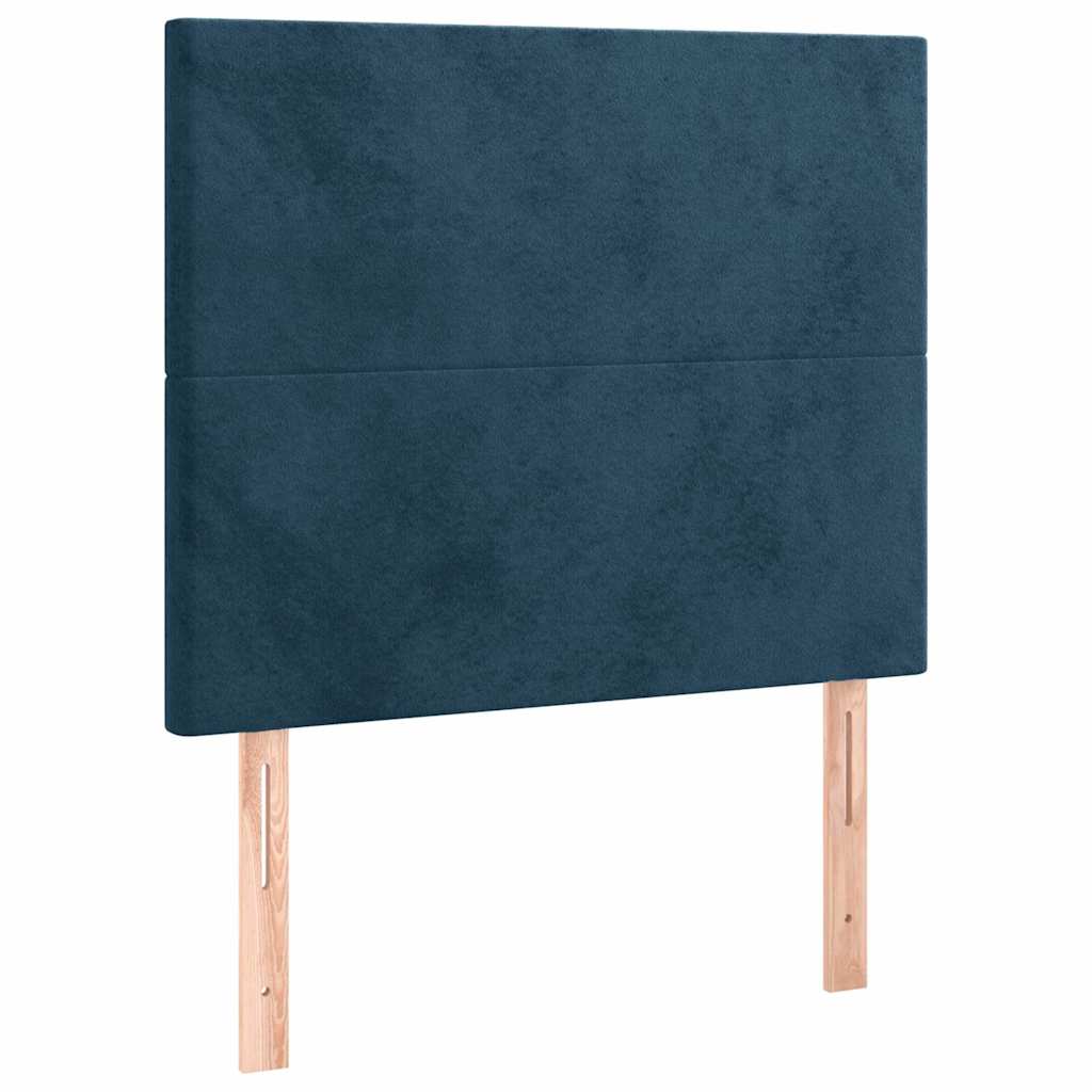 vidaXL Κρεβάτι Boxspring με Στρώμα Σκούρο Μπλε 100x200 εκ. Βελούδινο