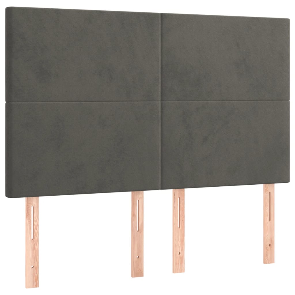 vidaXL Κρεβάτι Boxspring με Στρώμα Σκούρο Γκρι 140x200 εκ. Βελούδινο