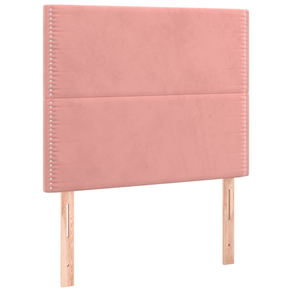 vidaXL Κρεβάτι Boxspring με Στρώμα Ροζ 90x190 εκ. Βελούδινο