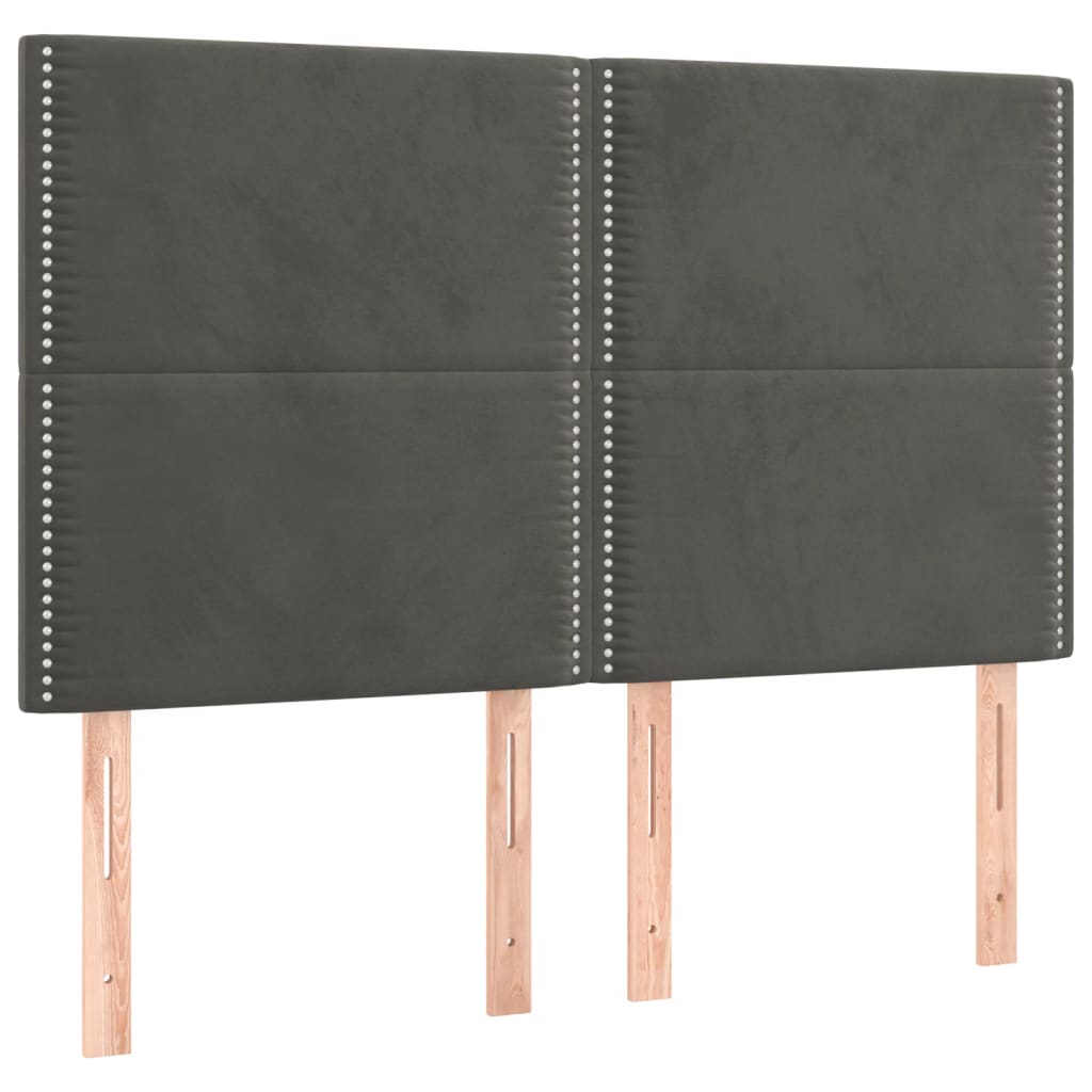 vidaXL Κρεβάτι Boxspring με Στρώμα Σκούρο Γκρι 140x190 εκ. Βελούδινο