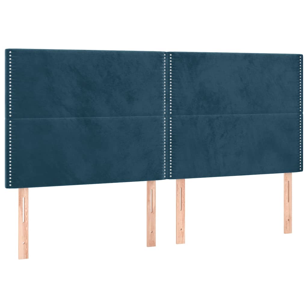 vidaXL Κρεβάτι Boxspring με Στρώμα Σκούρο Μπλε 160x200 εκ. Βελούδινο