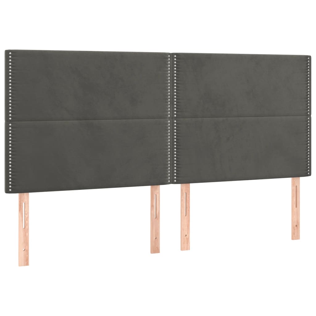 vidaXL Κρεβάτι Boxspring με Στρώμα Σκούρο Γκρι 180x200 εκ. Βελούδινο