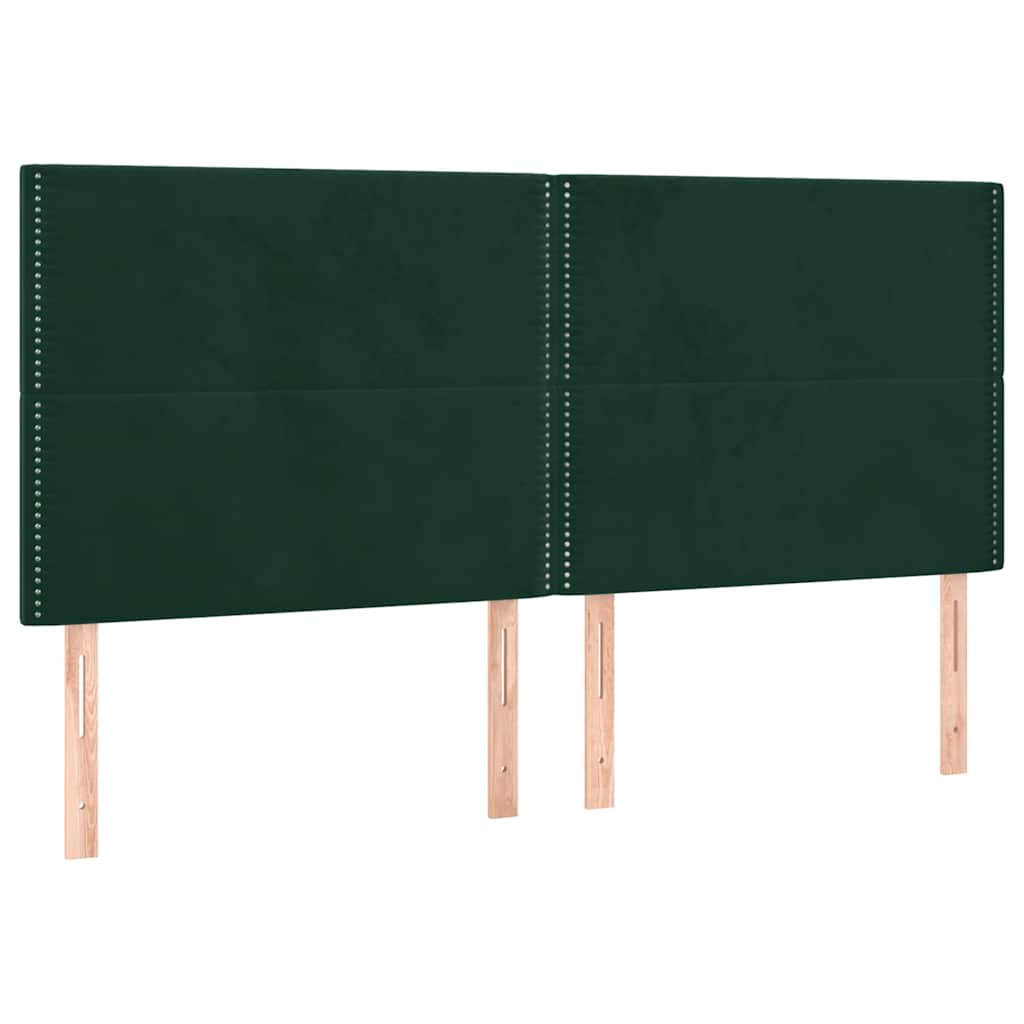 vidaXL Κρεβάτι Boxspring με Στρώμα Σκούρο Πράσινο 180x200εκ. Βελούδινο