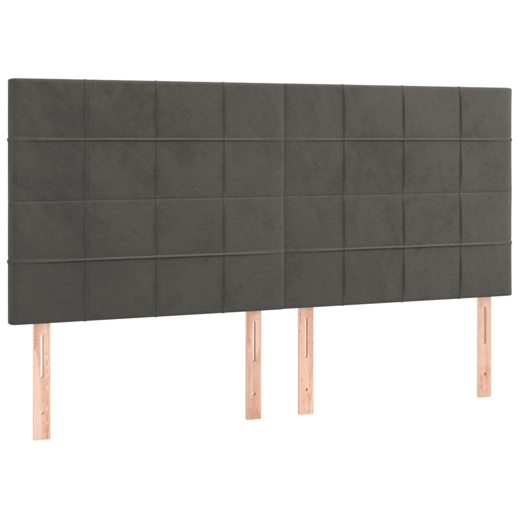 vidaXL Κρεβάτι Boxspring με Στρώμα Σκούρο Γκρι 160x200 εκ. Βελούδινο