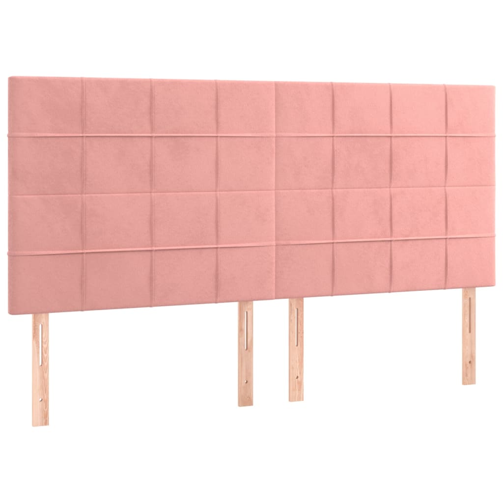 vidaXL Κρεβάτι Boxspring με Στρώμα Ροζ 160x200 εκ. Βελούδινο