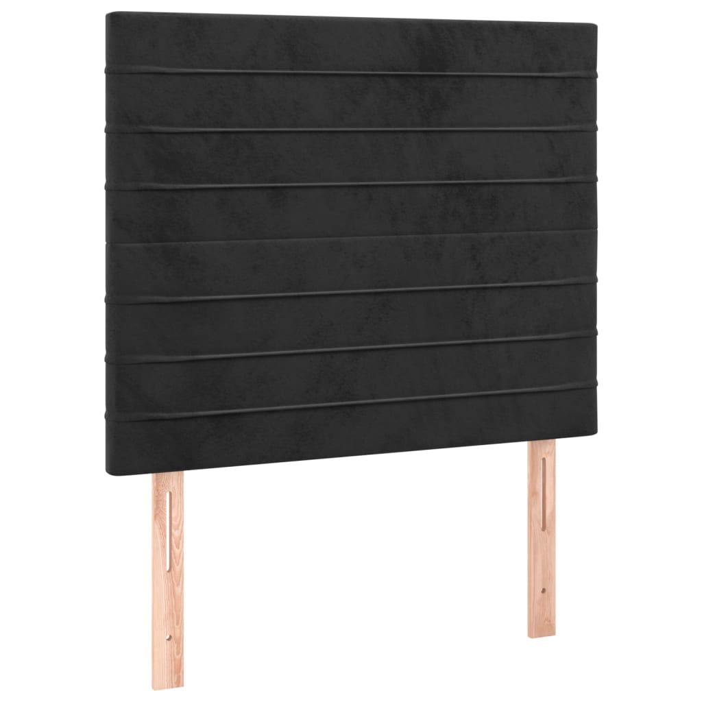 vidaXL Κρεβάτι Boxspring με Στρώμα Μαύρο 90x190 εκ. Βελούδινο