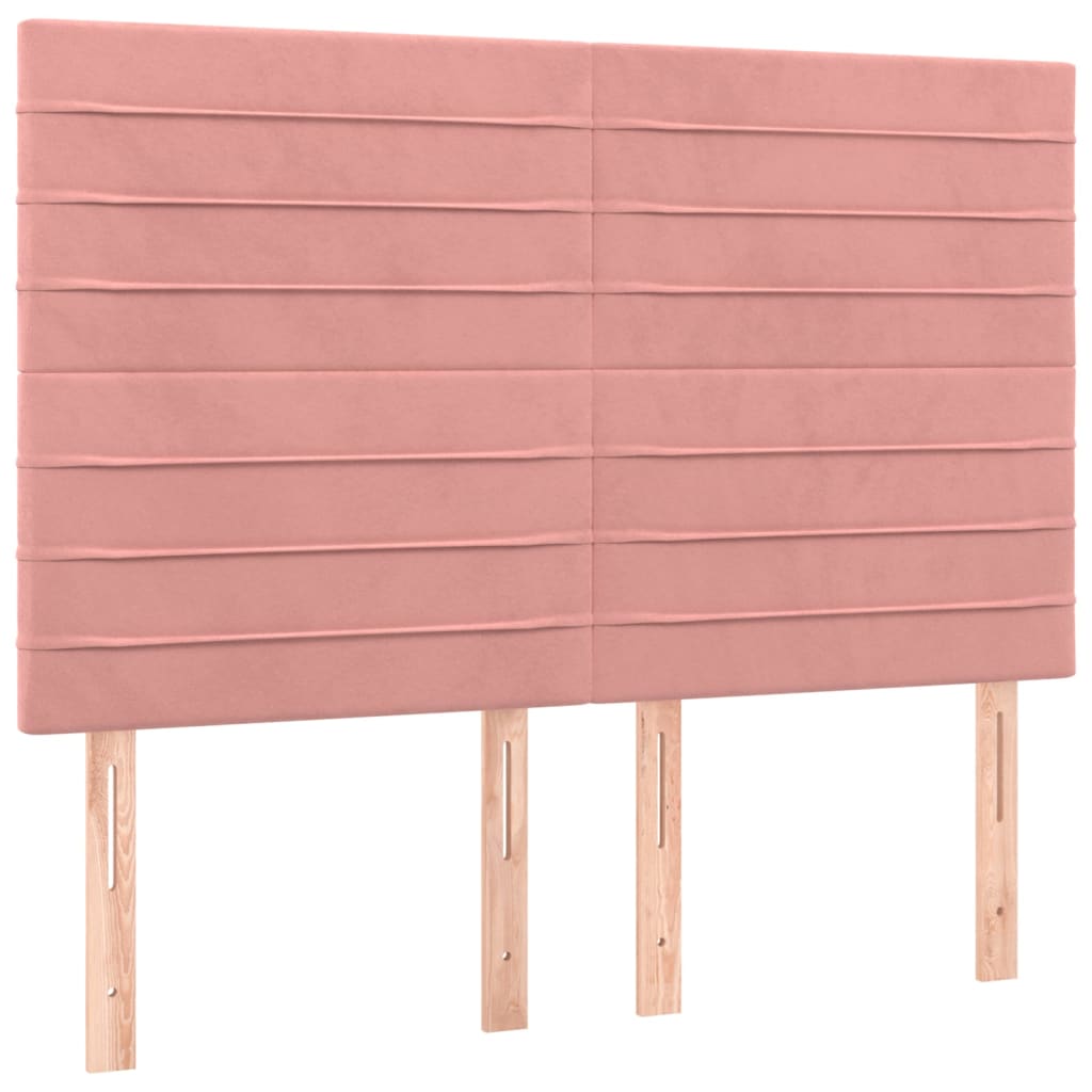vidaXL Κρεβάτι Boxspring με Στρώμα Ροζ 140x190 εκ. Βελούδινο
