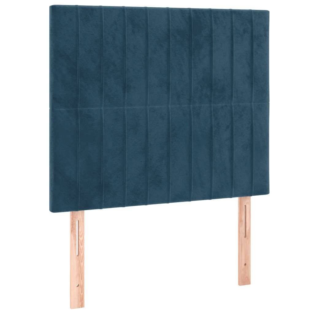 vidaXL Κρεβάτι Boxspring με Στρώμα Σκούρο Μπλε 100x200 εκ. Βελούδινο
