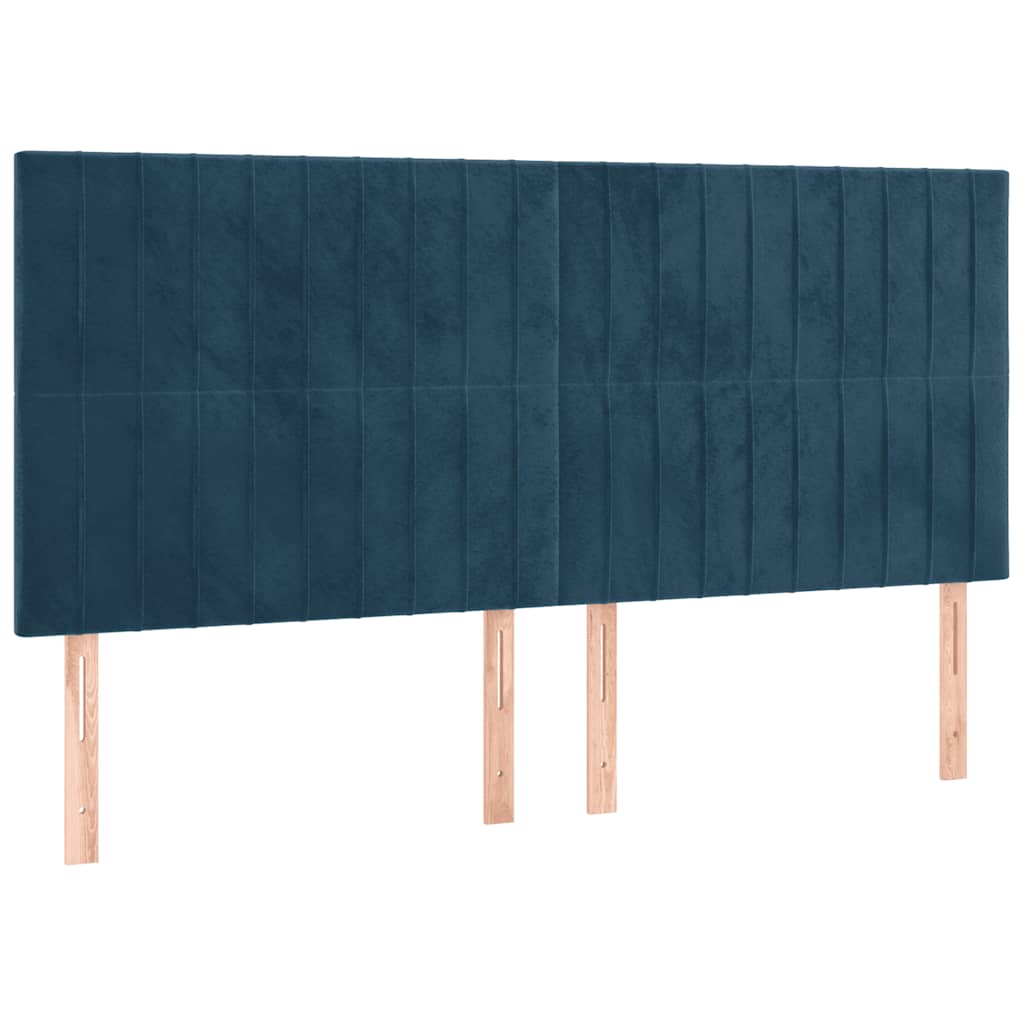 vidaXL Κρεβάτι Boxspring με Στρώμα Σκούρο Μπλε 160x200 εκ. Βελούδινο