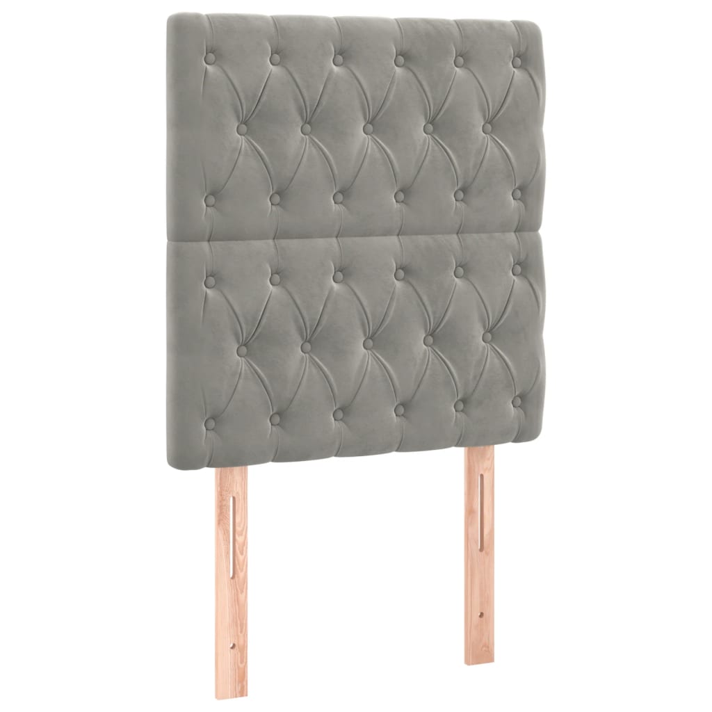 vidaXL Κρεβάτι Boxspring με Στρώμα Ανοιχτό Γκρι 80x200 εκ. Βελούδινο