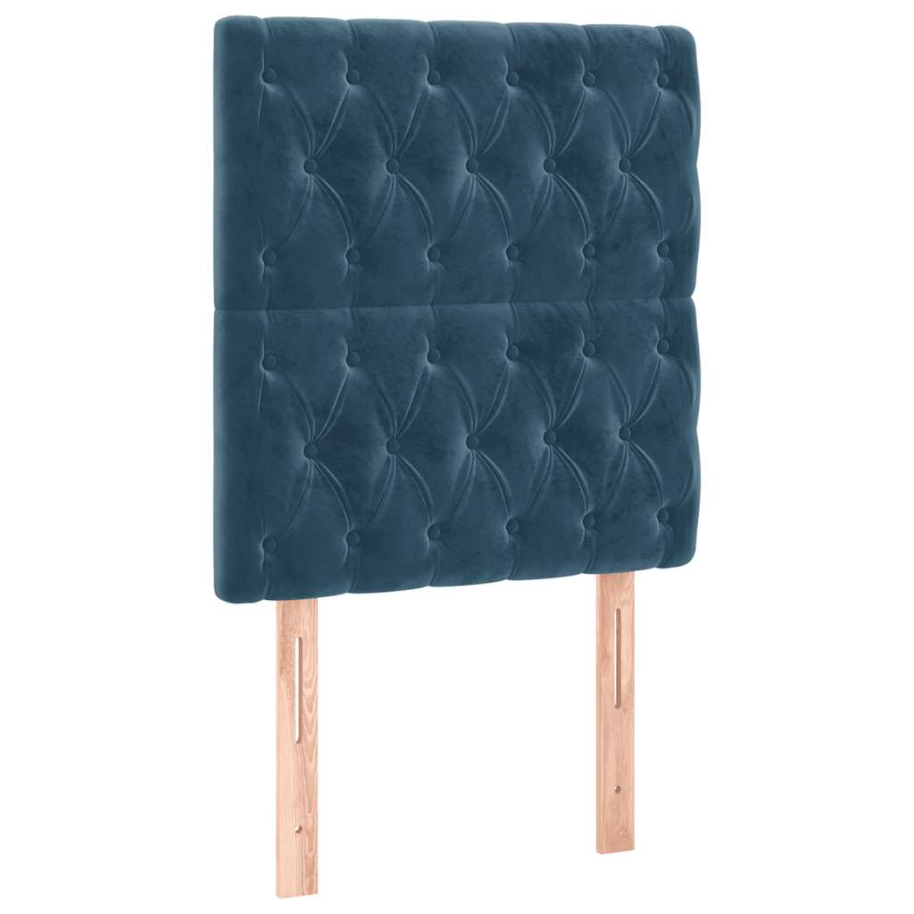 vidaXL Κρεβάτι Boxspring με Στρώμα Σκούρο Μπλε 80 x 200 εκ. Βελούδινο