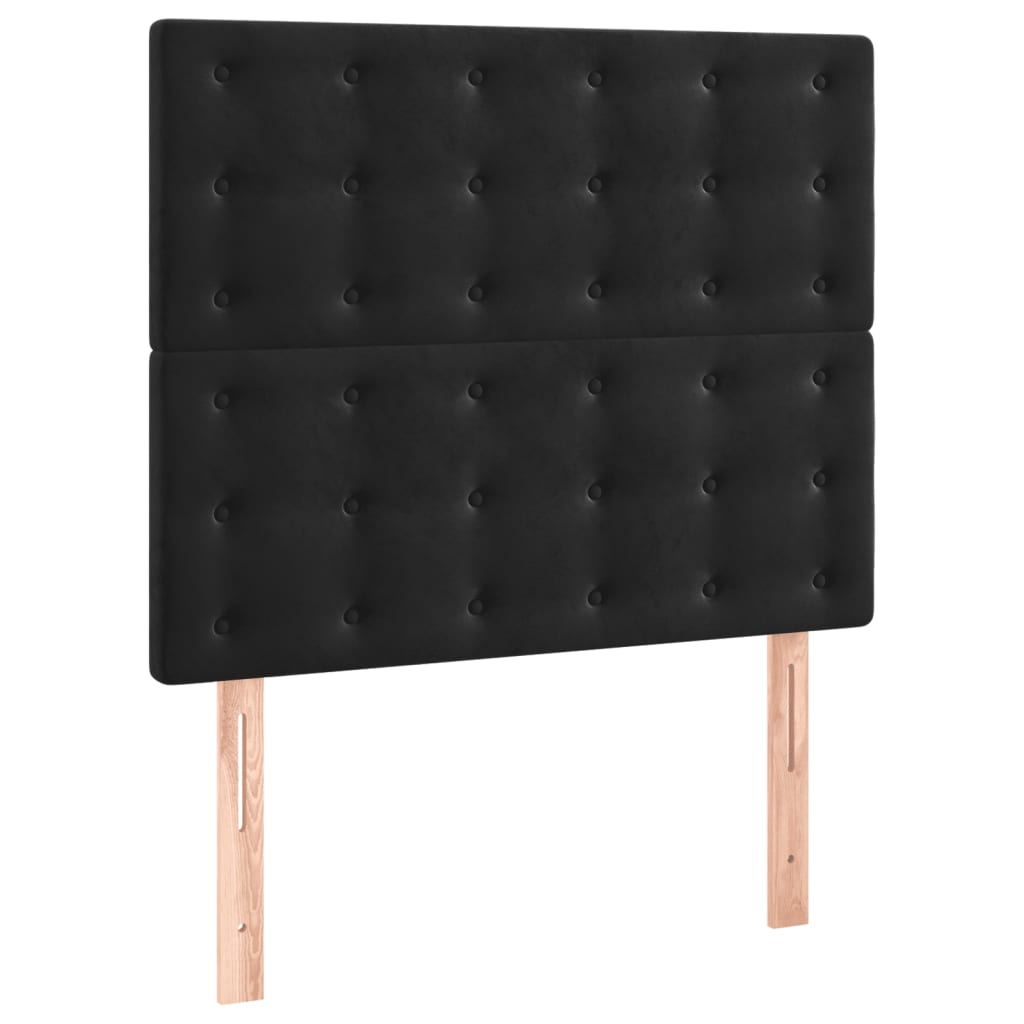 vidaXL Κρεβάτι Boxspring με Στρώμα Μαύρο 100x200 εκ. Βελούδινο