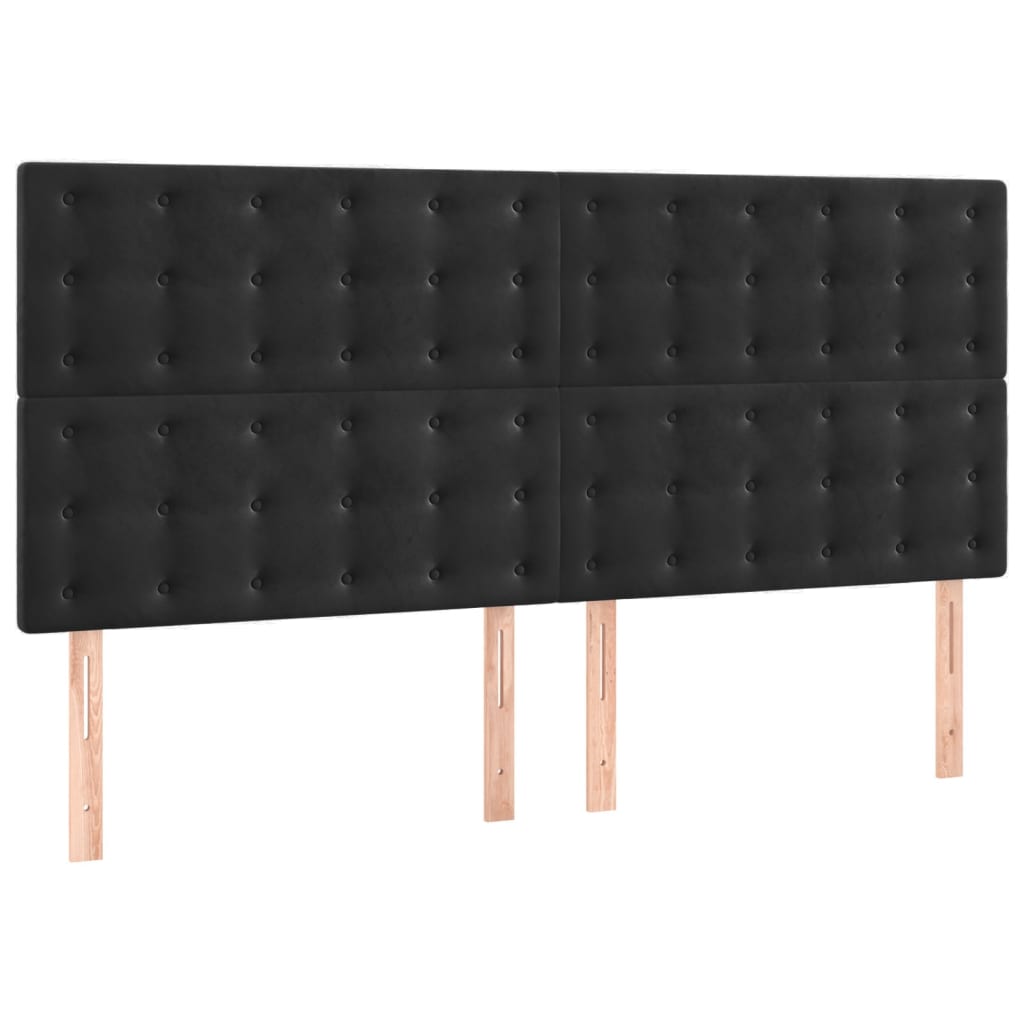 vidaXL Κρεβάτι Boxspring με Στρώμα Μαύρο 160x200 εκ. Βελούδινο