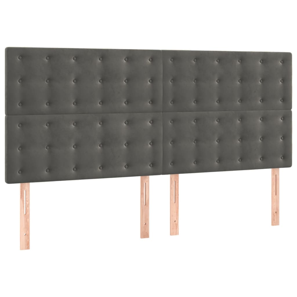 vidaXL Κρεβάτι Boxspring με Στρώμα Σκούρο Γκρι 180x200 εκ. Βελούδινο