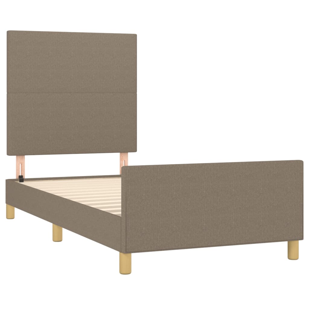 vidaXL Σκελετός Κρεβατιού Χωρίς Στρώμα Taupe 90x200 εκ. Υφασμάτινο