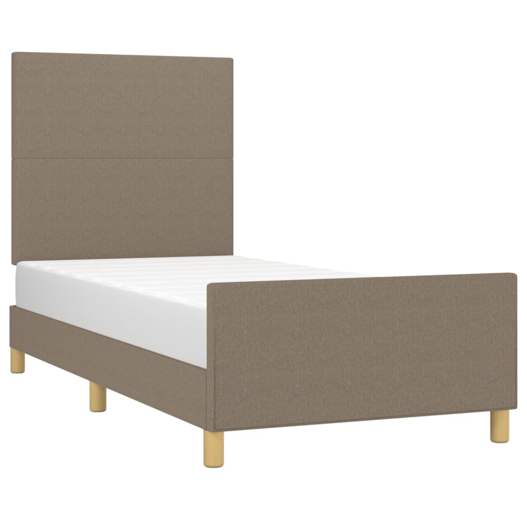 vidaXL Σκελετός Κρεβατιού Χωρίς Στρώμα Taupe 100 x 200 εκ. Υφασμάτινο