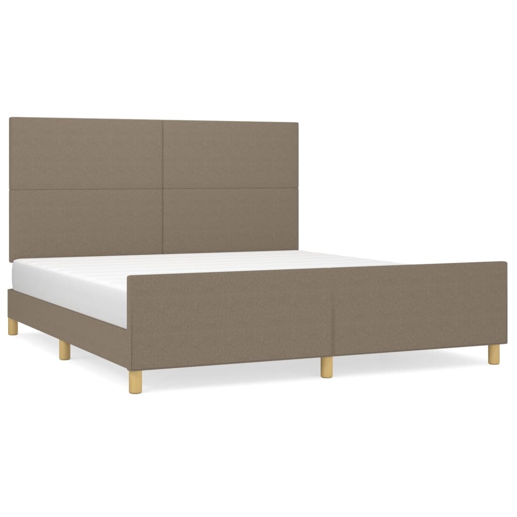 vidaXL Σκελετός Κρεβατιού Χωρίς Στρώμα Taupe 160x200 εκ. Υφασμάτινο