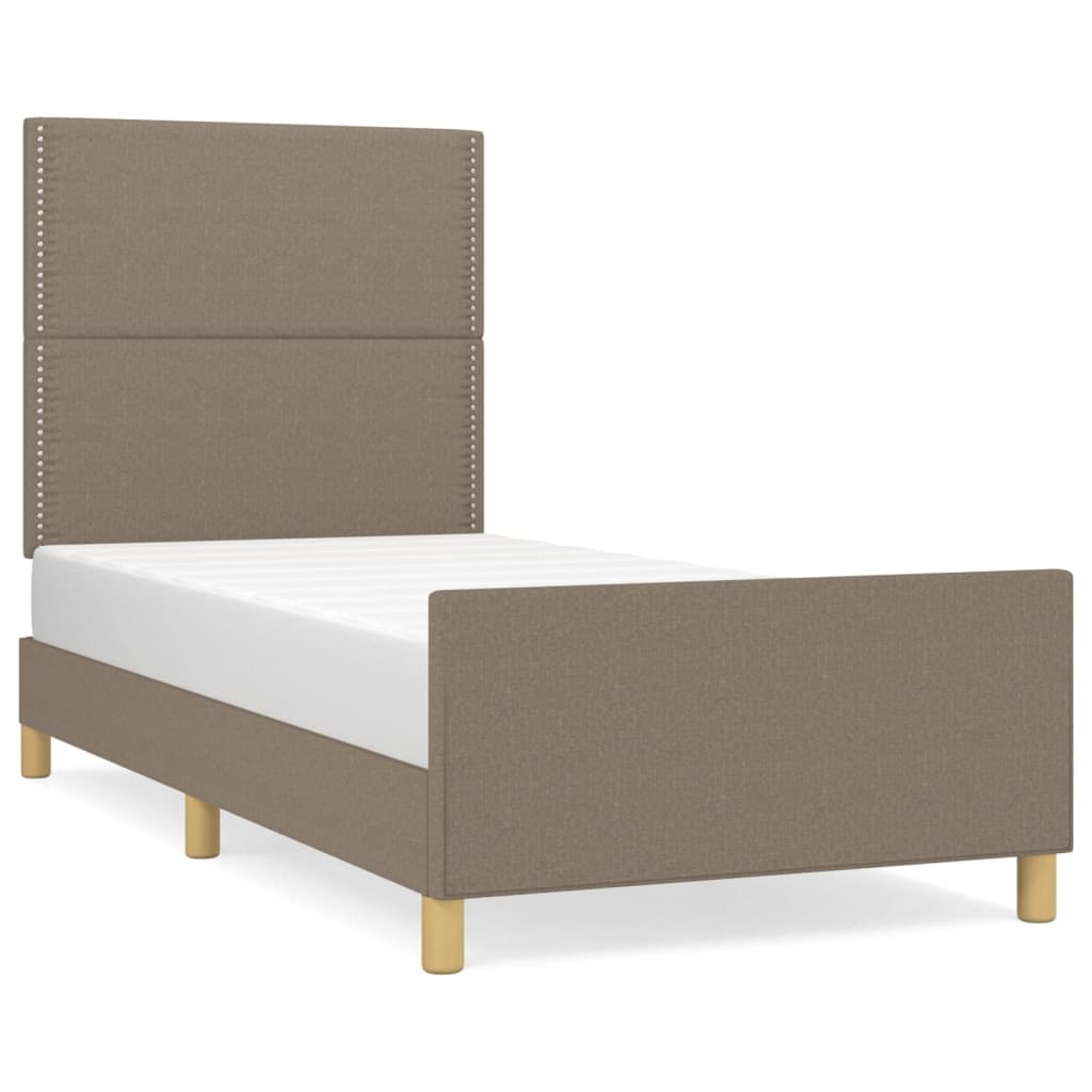 vidaXL Σκελετός Κρεβατιού Χωρίς Στρώμα Taupe 90x190 εκ. Υφασμάτινο