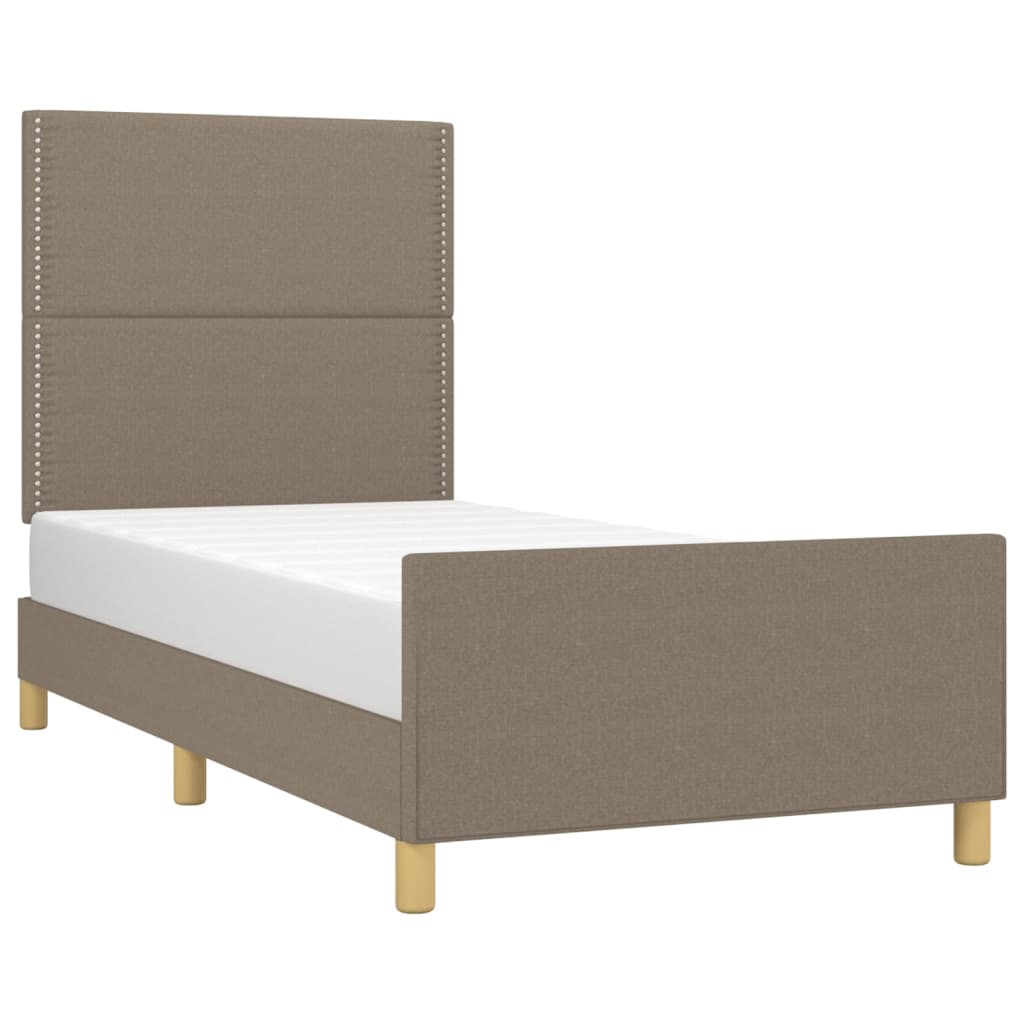 vidaXL Σκελετός Κρεβατιού Χωρίς Στρώμα Taupe 90x200 εκ. Υφασμάτινο