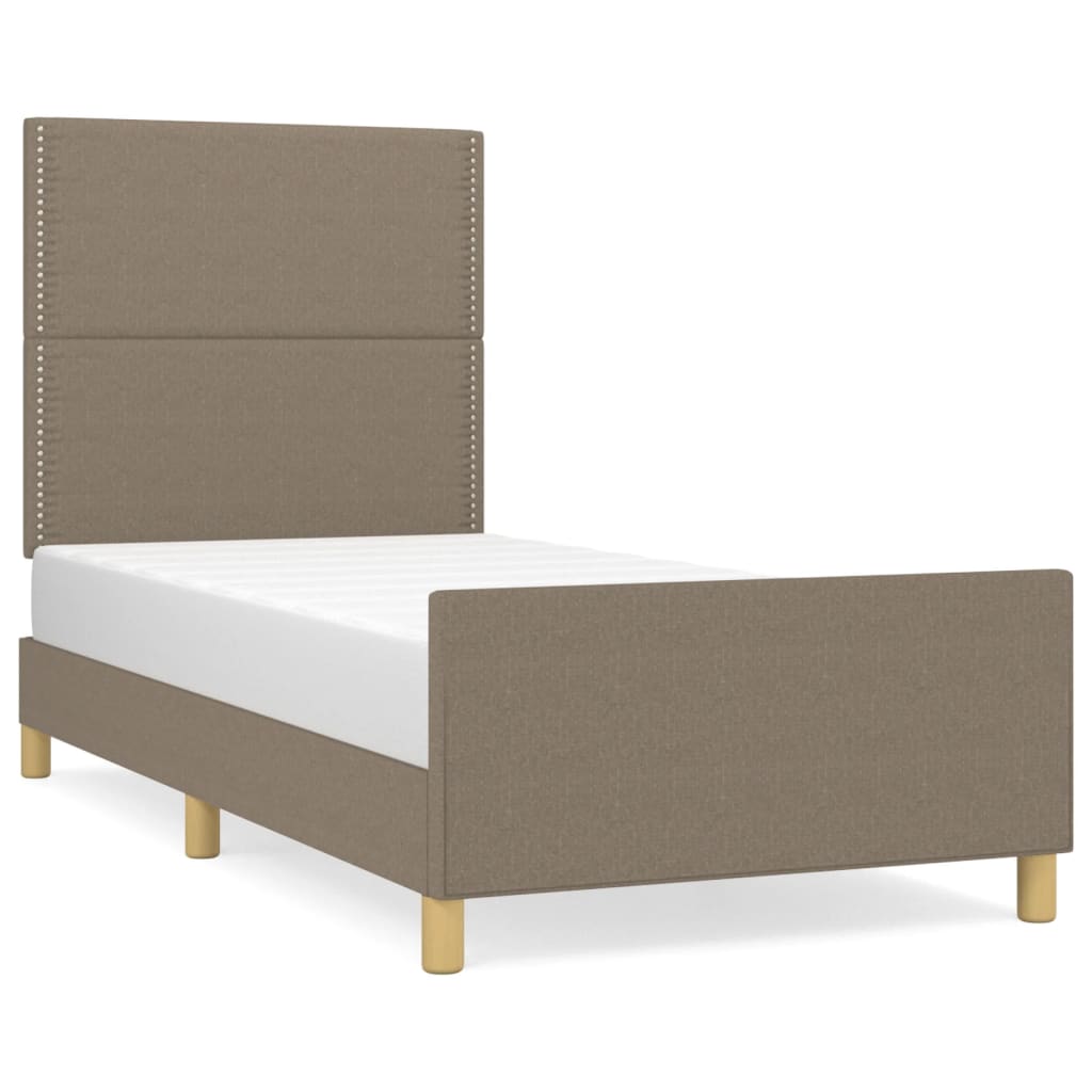 vidaXL Σκελετός Κρεβατιού Χωρίς Στρώμα Taupe 100 x 200 εκ. Υφασμάτινο