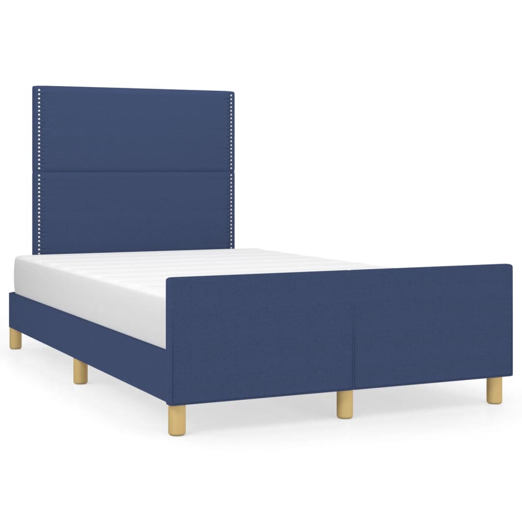 vidaXL Πλαίσιο κρεβατιού χωρίς στρώμα μπλε 120x200cm ύφασμα