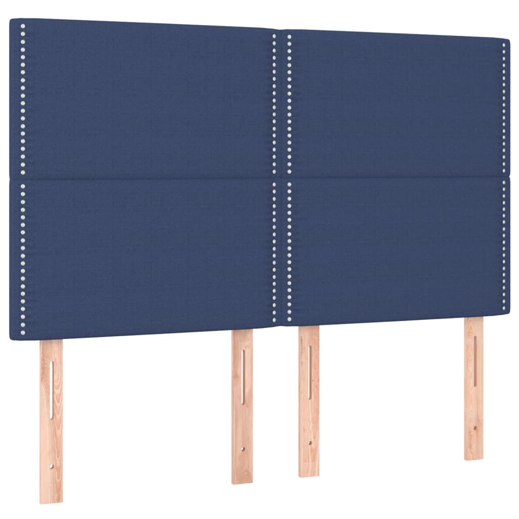 vidaXL Σκελετός Κρεβατιού Χωρίς Στρώμα Μπλε 140x200 εκ.Υφασμάτινο