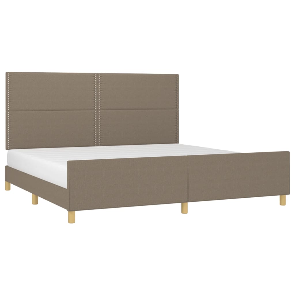 vidaXL Σκελετός Κρεβατιού Χωρίς Στρώμα Taupe 200x200 εκ.Υφασμάτινο