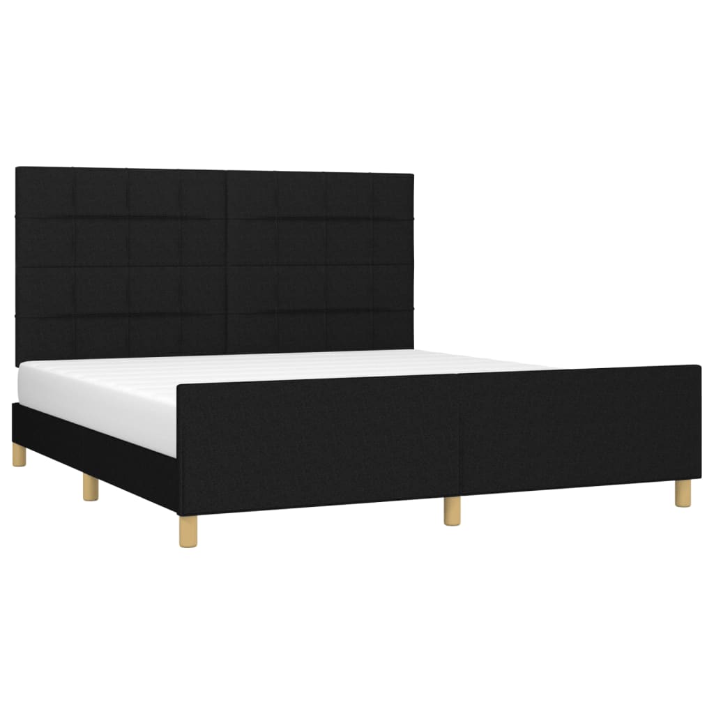 vidaXL Σκελετός Κρεβατιού Χωρίς Στρώμα Μαύρο 180x200 εκ. Υφασμάτινο