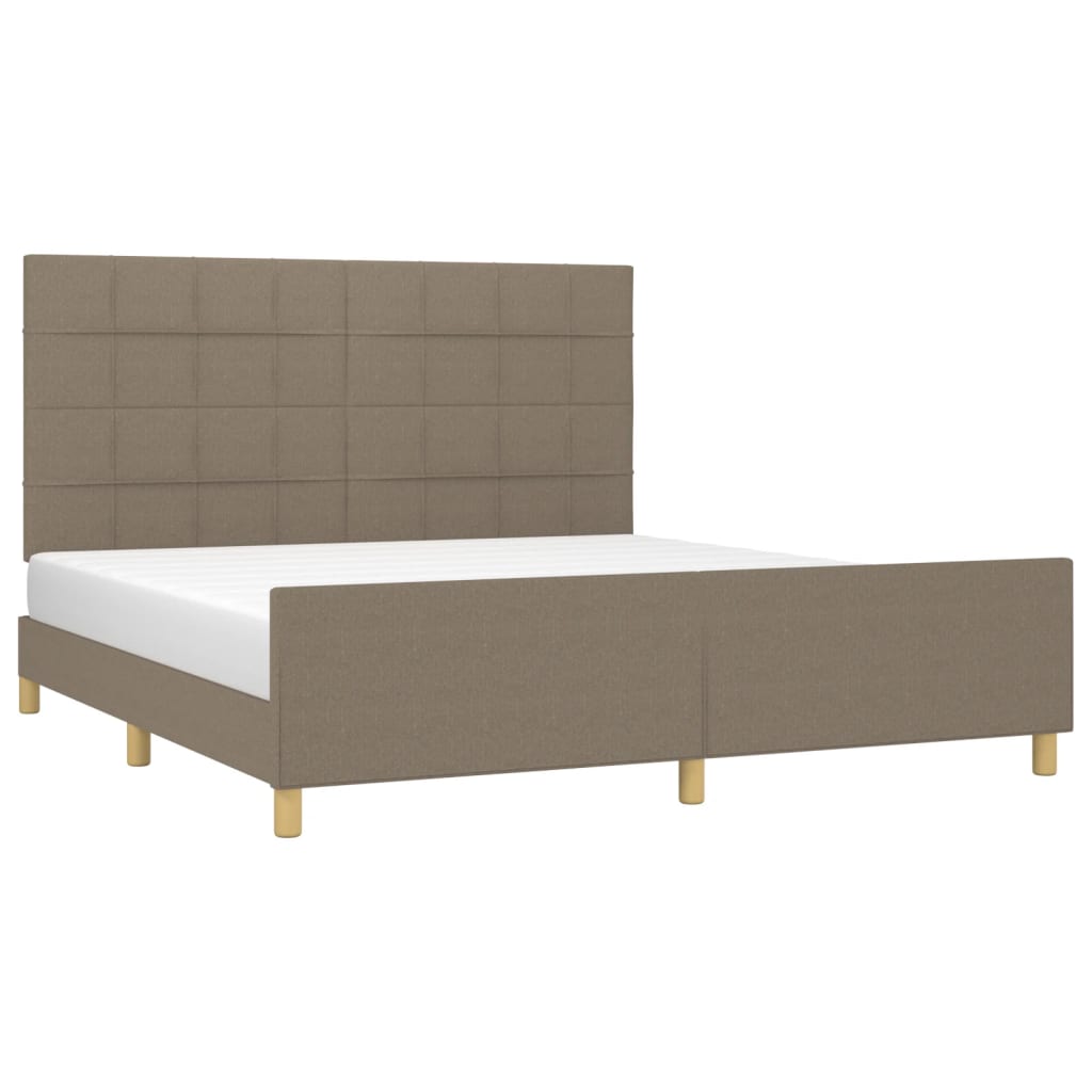 vidaXL Σκελετός Κρεβατιού Χωρίς Στρώμα Taupe 180x200 εκ. Υφασμάτινο