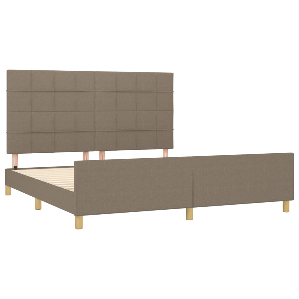 vidaXL Σκελετός Κρεβατιού Χωρίς Στρώμα Taupe 180x200 εκ. Υφασμάτινο