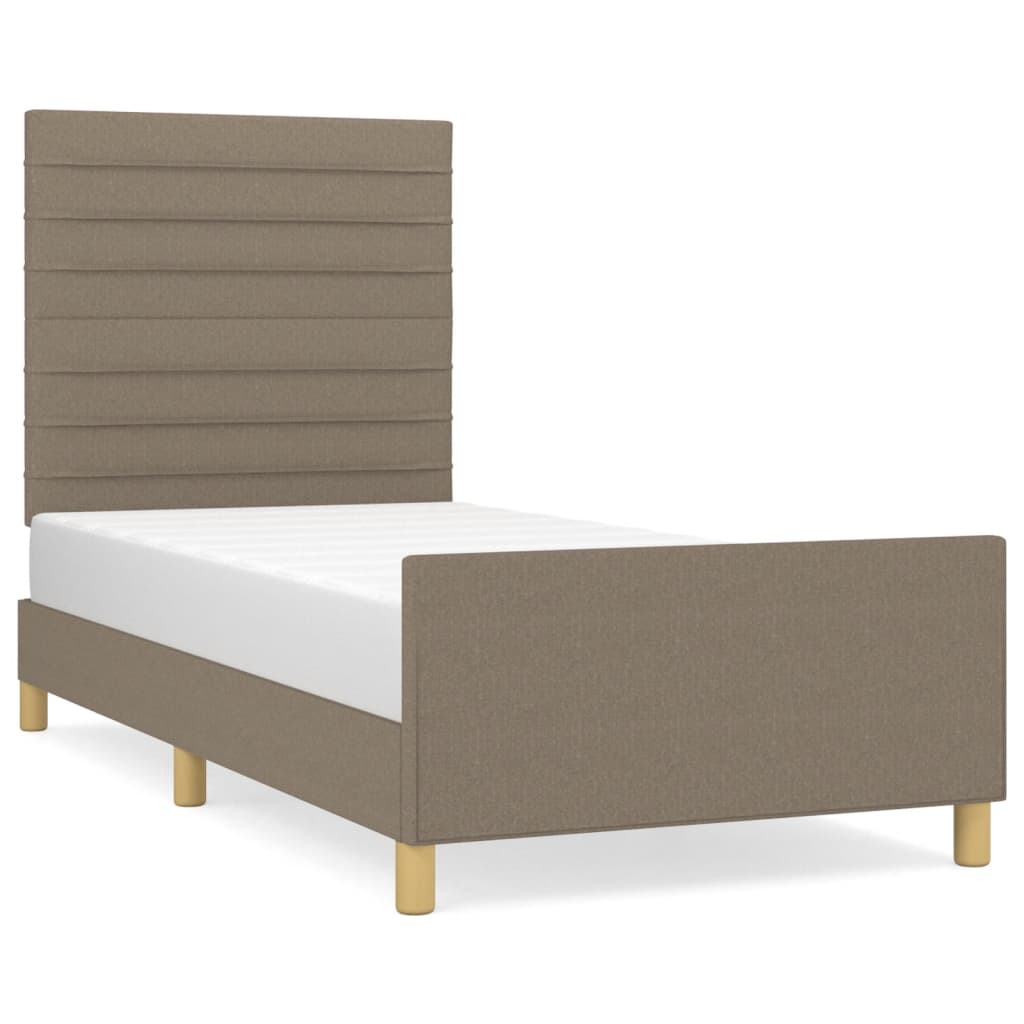vidaXL Σκελετός Κρεβατιού Χωρίς Στρώμα Taupe 90x200 εκ. Υφασμάτινο