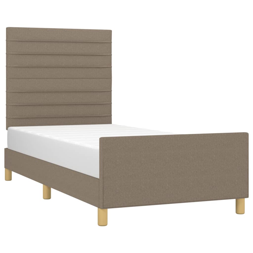 vidaXL Σκελετός Κρεβατιού Χωρίς Στρώμα Taupe 90x200 εκ. Υφασμάτινο