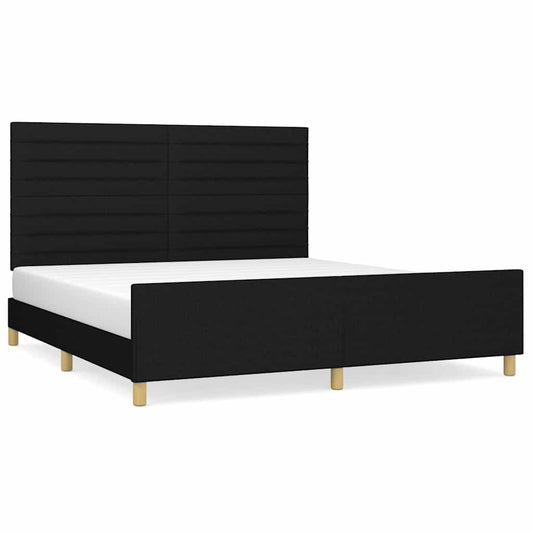 vidaXL Σκελετός Κρεβατιού Χωρίς Στρώμα Μαύρο 160x200 εκ.Υφασμάτινο