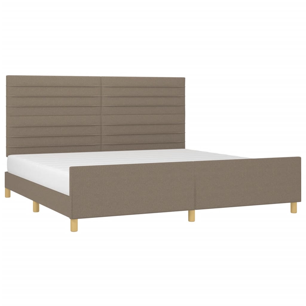vidaXL Σκελετός Κρεβατιού Χωρίς Στρώμα Taupe 200x200 εκ.Υφασμάτινο