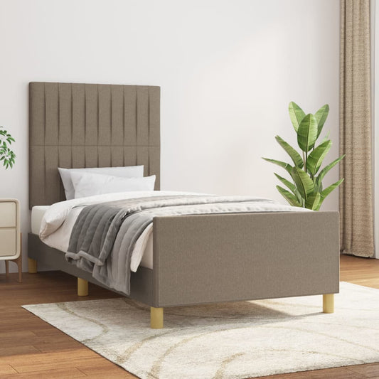 vidaXL Σκελετός Κρεβατιού Χωρίς Στρώμα Taupe 100 x 200 εκ. Υφασμάτινο