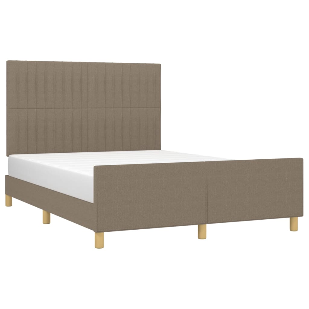 vidaXL Σκελετός Κρεβατιού Χωρίς Στρώμα Taupe 140x190 εκ. Υφασμάτινο