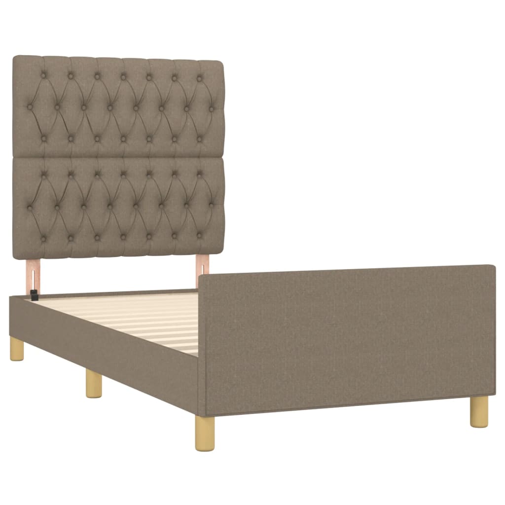 vidaXL Σκελετός Κρεβατιού Χωρίς Στρώμα Taupe 90x200 εκ. Υφασμάτινο