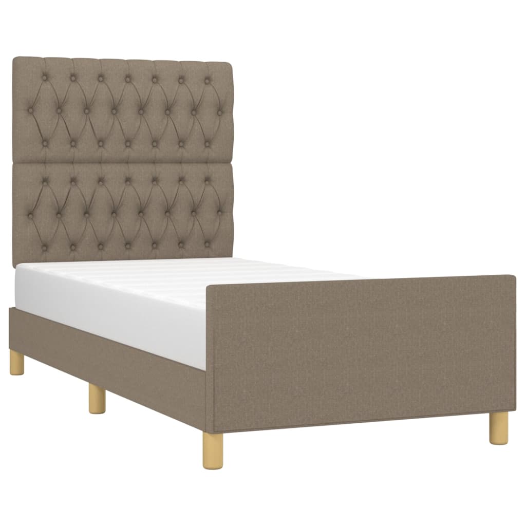 vidaXL Σκελετός Κρεβατιού Χωρίς Στρώμα Taupe 100 x 200 εκ. Υφασμάτινο